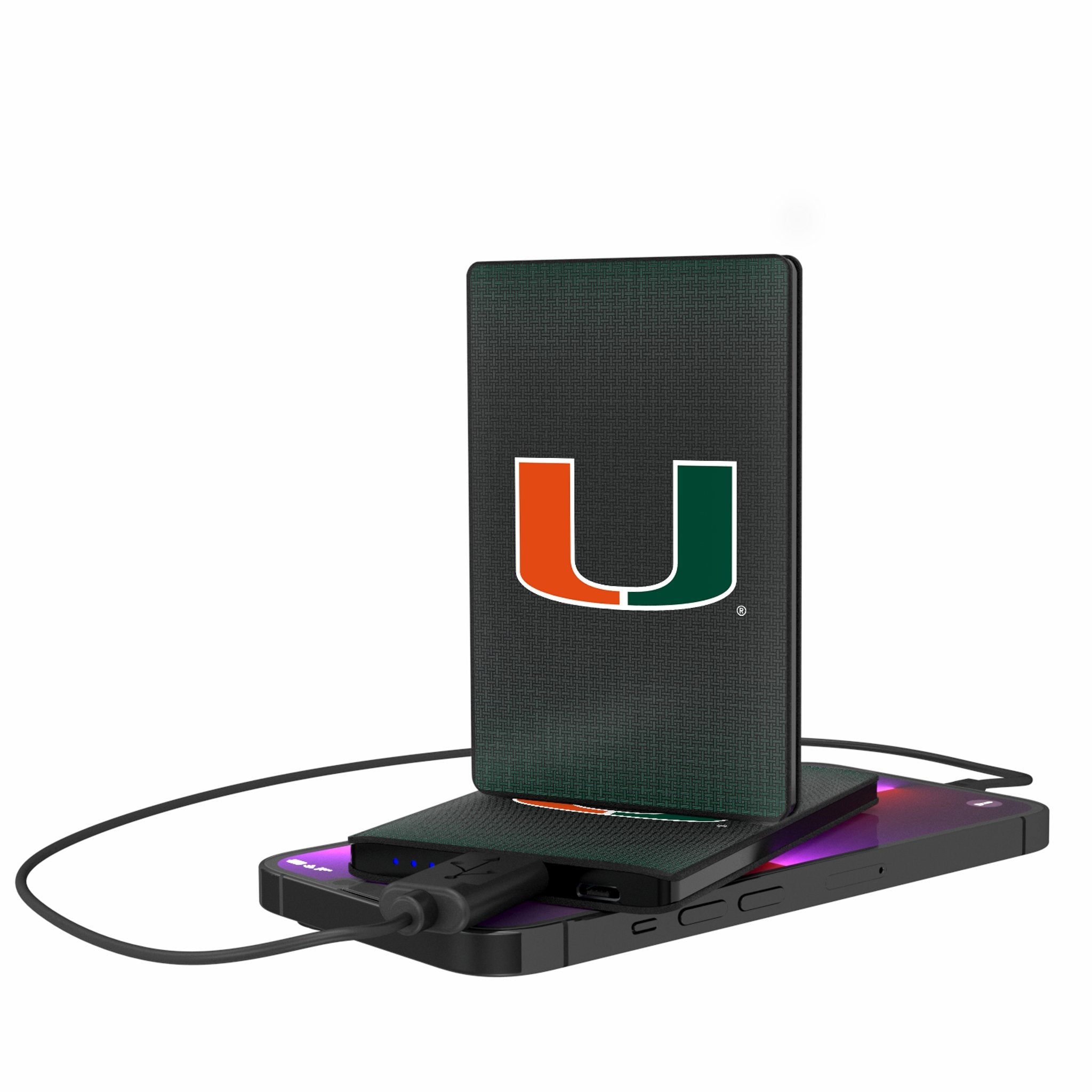 Miami Hurricanes Linen 2500mAh Credit Card Powerbank