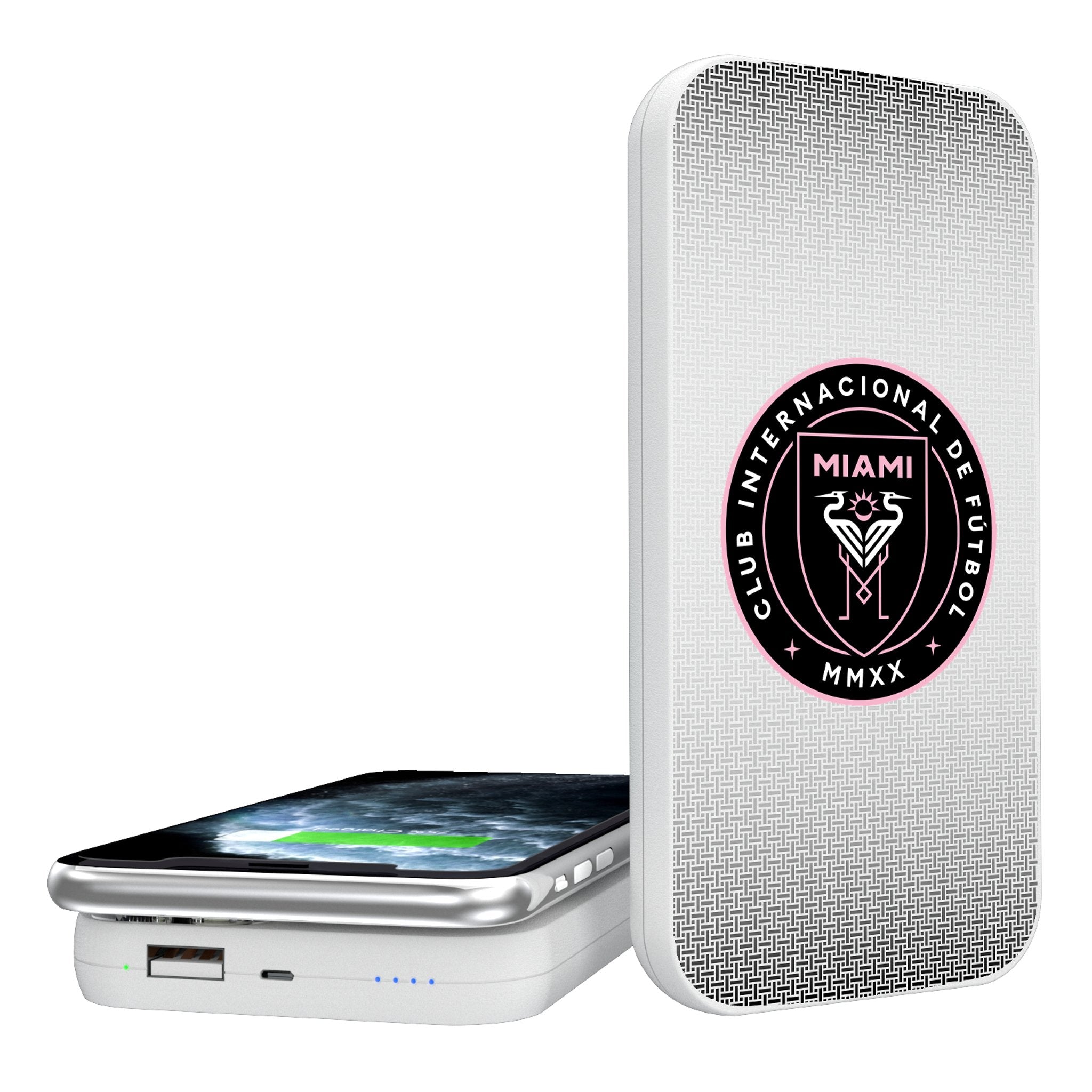 Inter Miami CF Linen 5000mAh Portable Wireless Charger