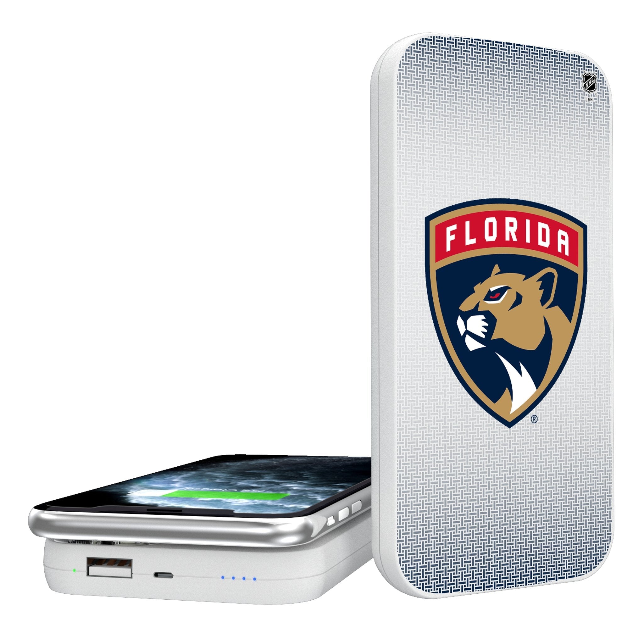 Florida Panthers Linen 5000mAh Portable Wireless Charger