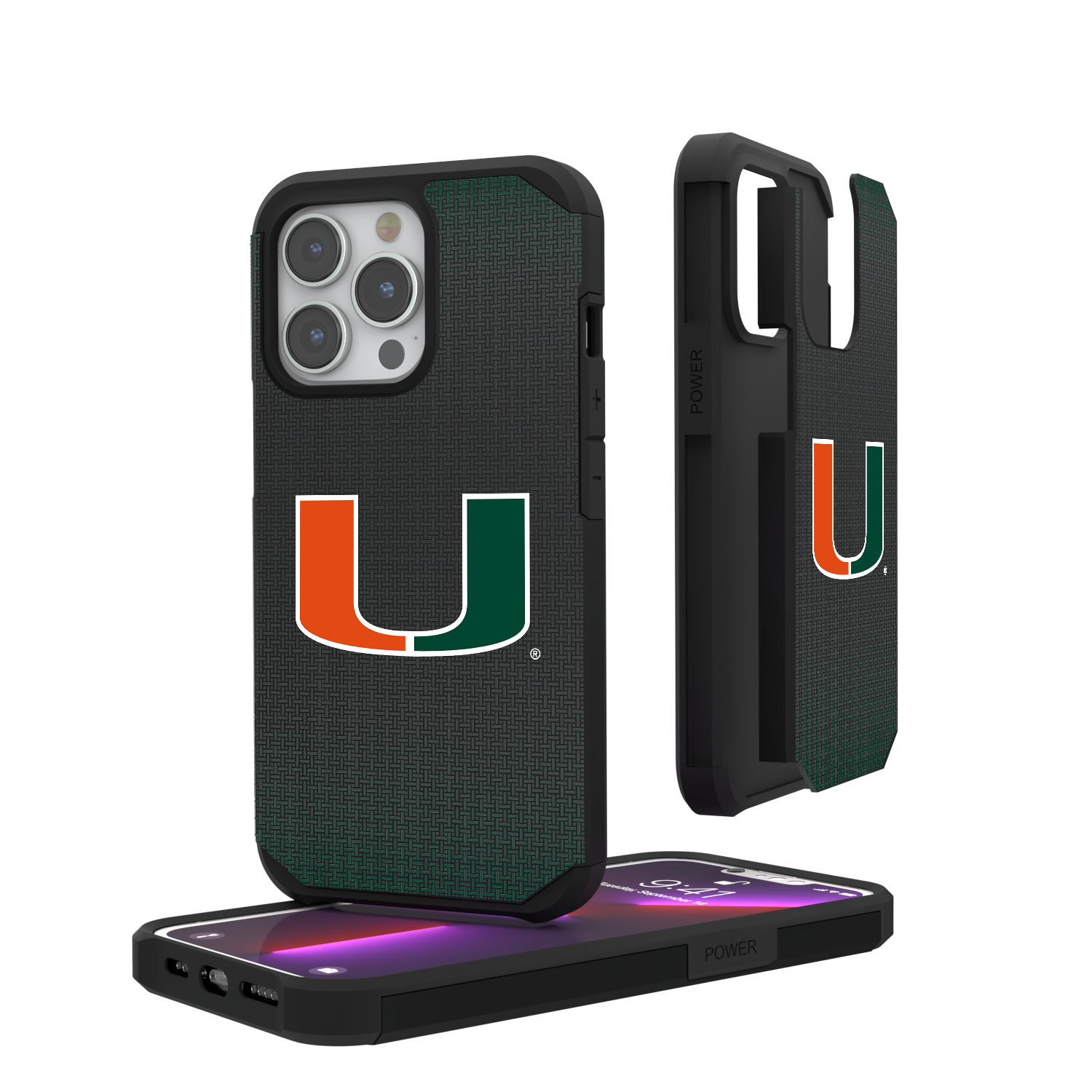 Miami Hurricanes Linen Rugged Phone Case