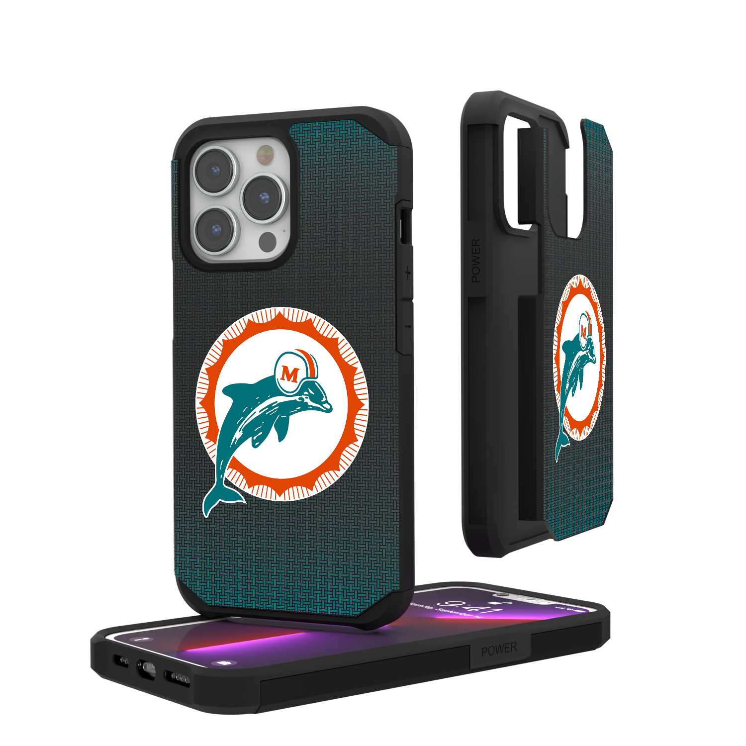 Miami Dolphins 1966-1973 Historic Collection Linen Rugged Phone Case