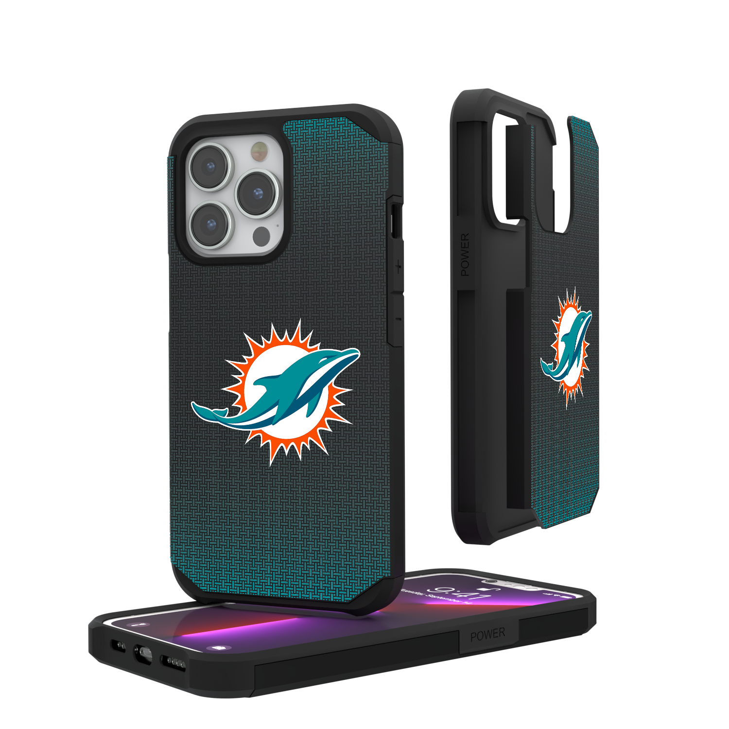 Miami Dolphins Linen Rugged Phone Case