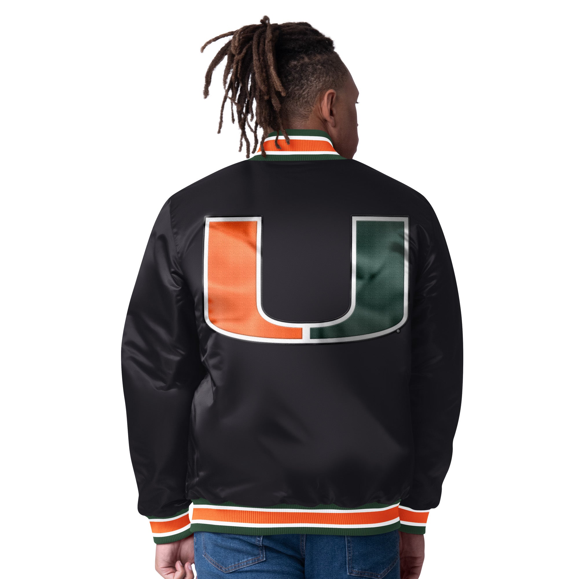 Miami Hurricanes Classic Vintage Reversible Starter Jacket- Black / White