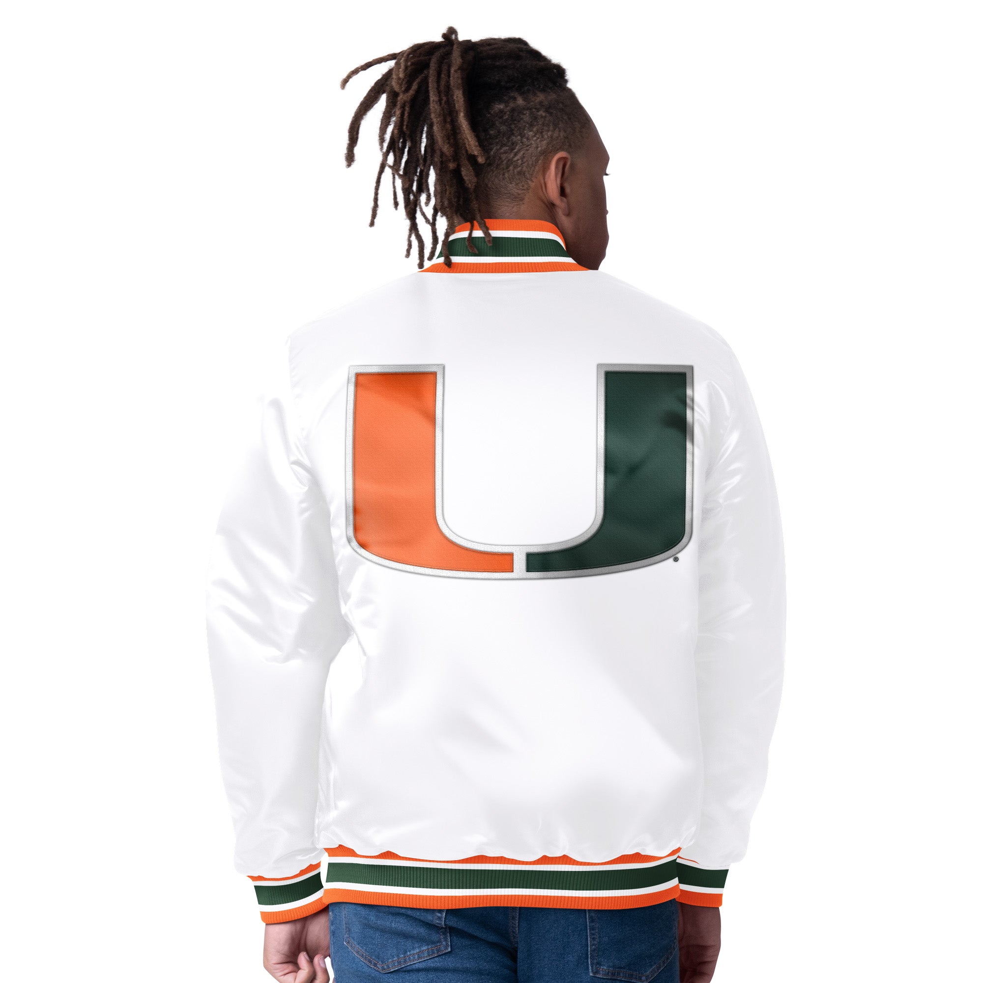 Miami Hurricanes Classic Vintage Reversible Starter Jacket- Black / White