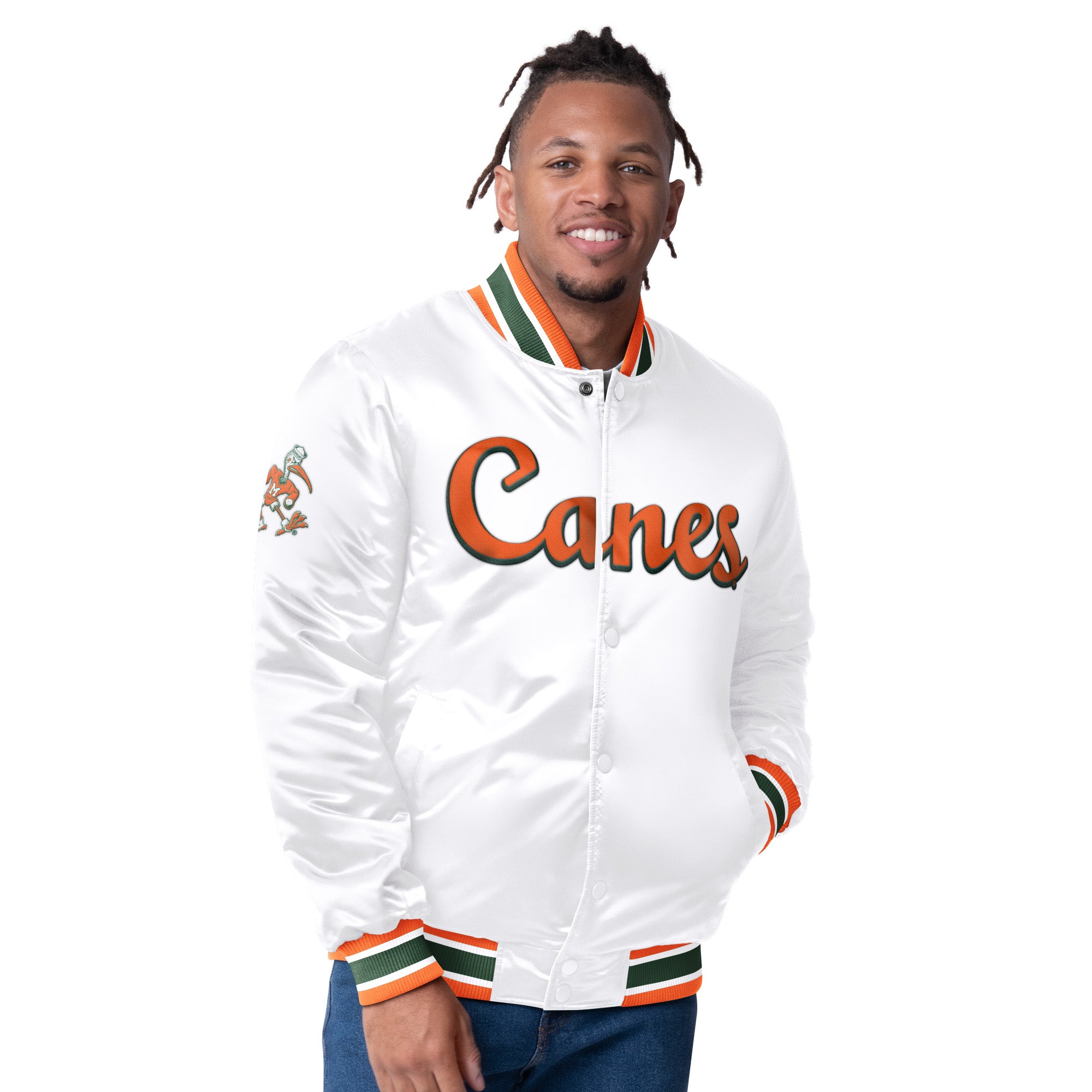 Miami Hurricanes Classic Vintage Reversible Starter Jacket- Black / White