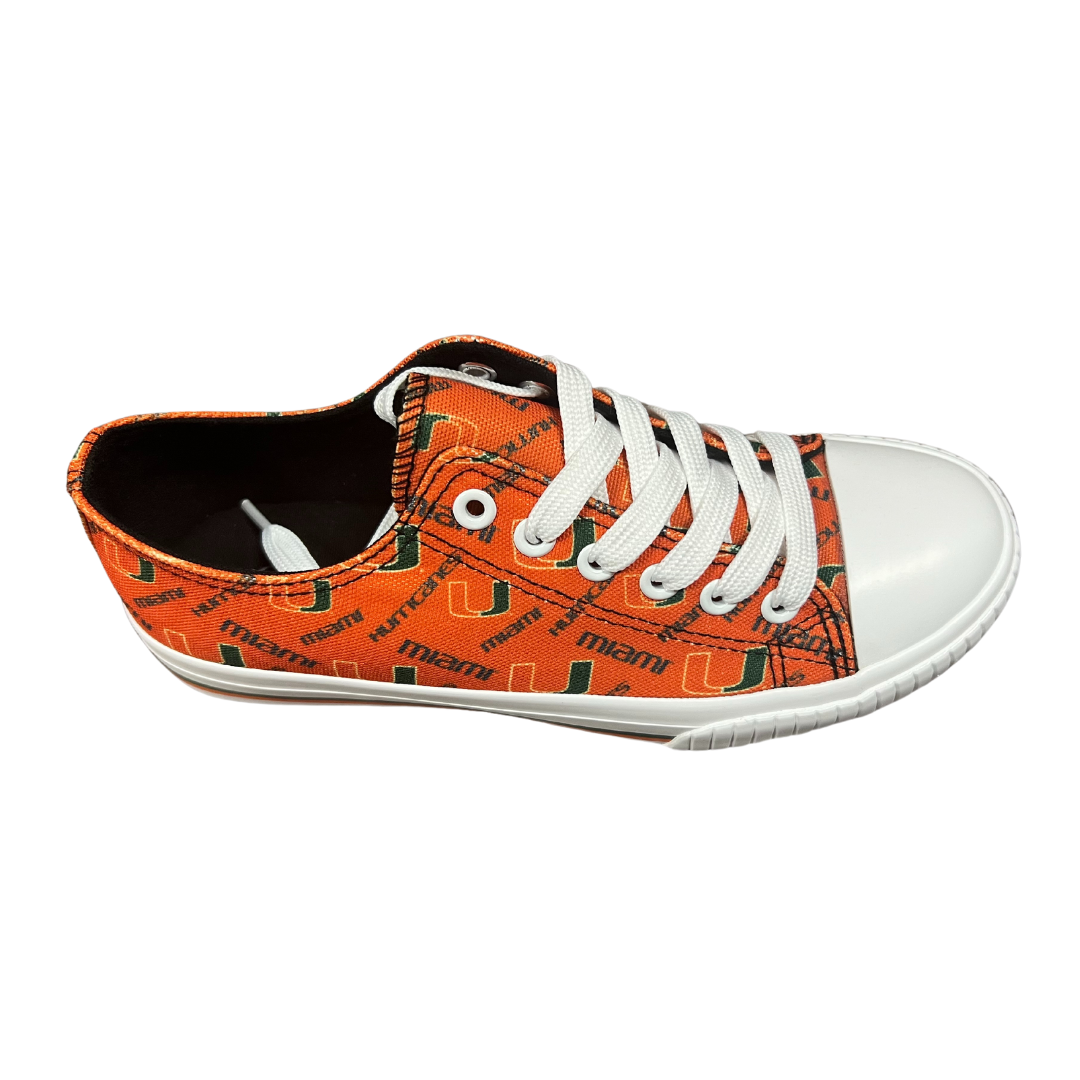 Miami Hurricanes Women's Repeat Low Top Canvas Shoes - Orange