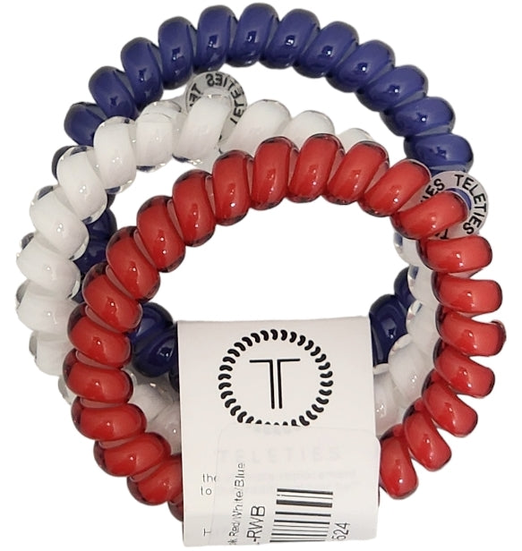 Teleties Large Hair Tie - 3 pk Red/White/Blue