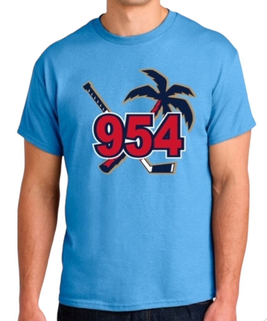 954 Florida Hockey T-Shirt - Light Blue