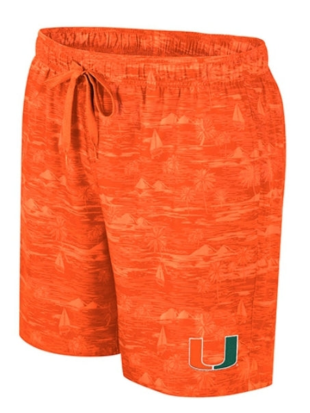 Miami Hurricanes Colosseum Ozark Swim Trunks - Orange