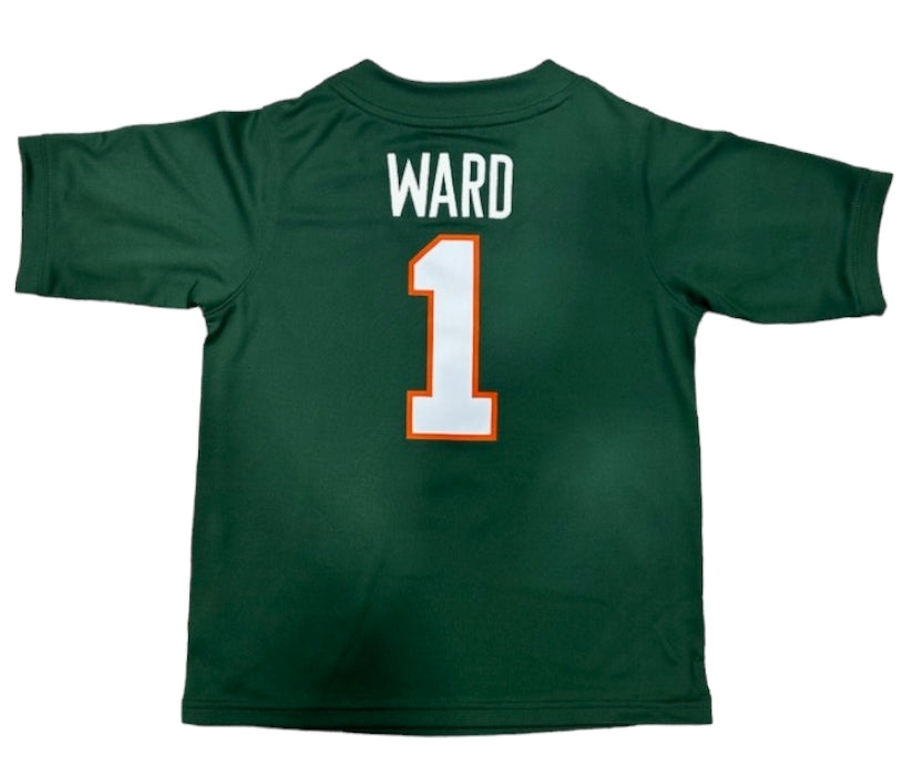 Miami Hurricanes Cam Ward Youth & Kids Football Jersey - Green