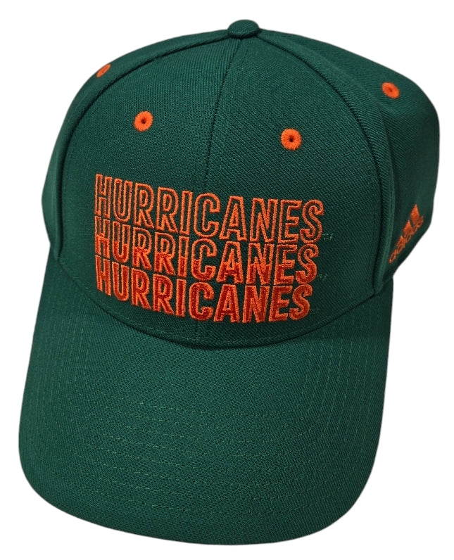 Miami Hurricanes adidas 2024 Seasonal Half Font Adjustable Hat - Green