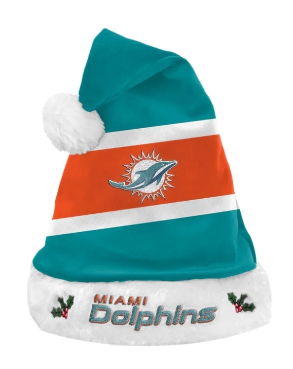 Miami Dolphins Colorblock Plush Santa Hat