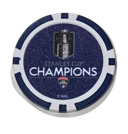 Florida Panthers Stanley Cup Champs 2-Sided Ball Marker Poker Chip - Red/Navy