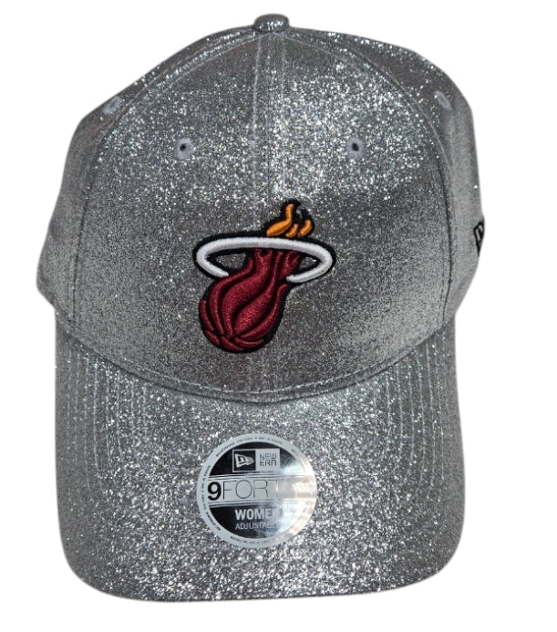 Miami Heat New Era Women's 9FORTY Sparkly Adjustable Hat - Silver