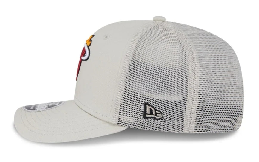 Miami Heat New Era 9Seventy Canvas Mesh Back Stretch-Snap Hat - Stone