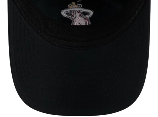 Miami Heat New Era Womens 9Twenty Glitter Mesh Trucker Hat - Black/White