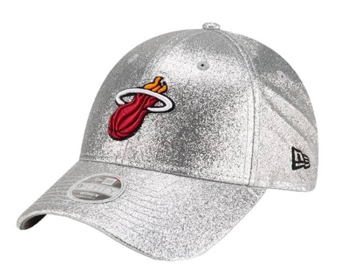 Miami Heat New Era Women's 9FORTY Sparkly Adjustable Hat - Silver