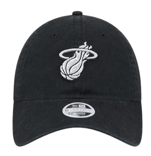 Miami Heat New Era Womens 9Twenty Logo Glitz Adjustable Hat - Black