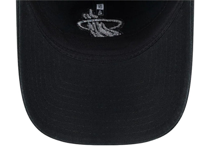 Miami Heat New Era Womens 9Twenty Logo Glitz Adjustable Hat - Black