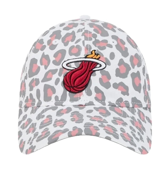 Miami Heat New Era Women's 9Twenty Animal Pattern Adjustable Hat - White