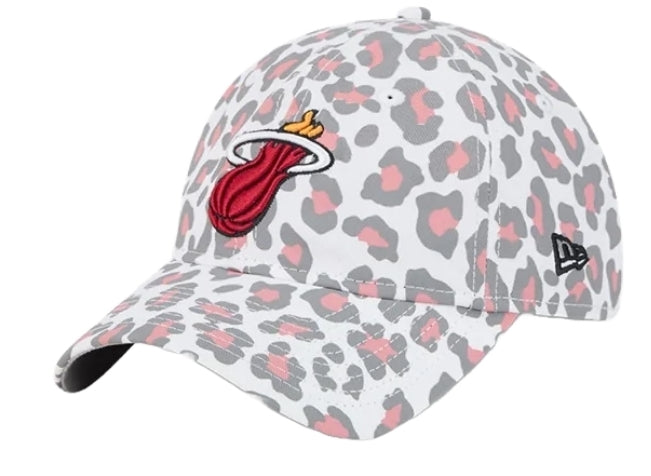 Miami Heat New Era Women's 9Twenty Animal Pattern Adjustable Hat - White