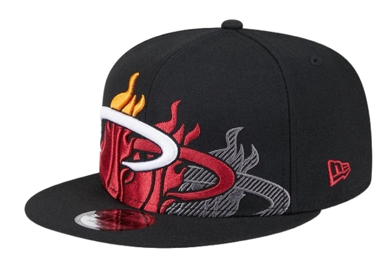 Miami Heat New Era 9Fifty Team Shadow Snapback Hat - Black