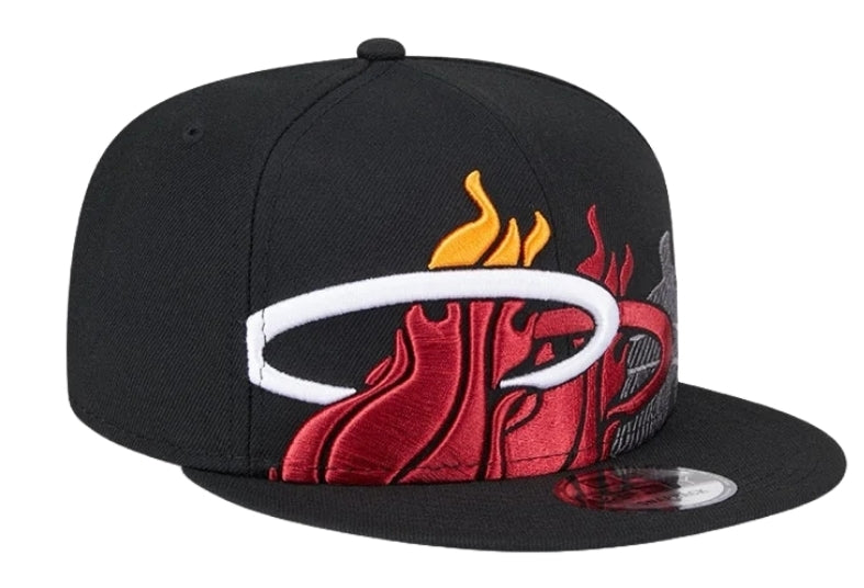 Miami Heat New Era 9Fifty Team Shadow Snapback Hat - Black