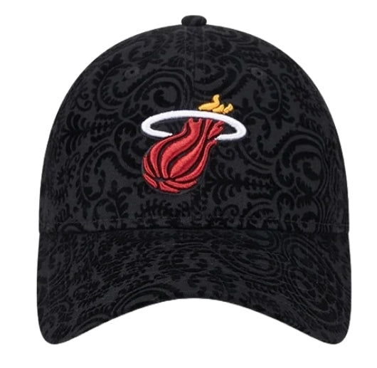 Miami Heat New Era Womens 9Twenty Flair Adjustable Hat - Black