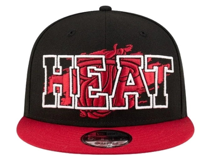 Miami Heat New Era Youth 9Fifty Team Splatter Snapback Hat - Black