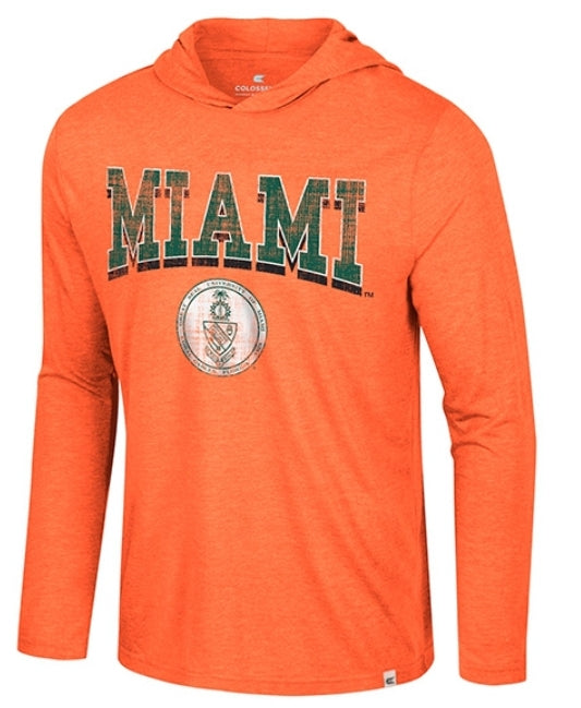 Miami Hurricanes Colosseum You Rock! L/S Hooded T-Shirt - Orange