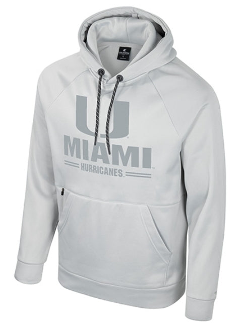 Miami Hurricanes Colosseum APOC Pullover Fleece Hoodie - Light Grey