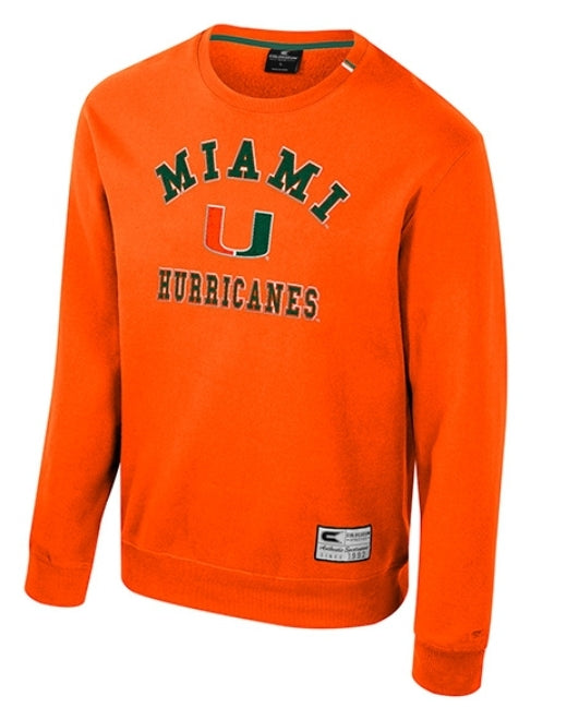 Miami Hurricanes Colosseum Zion Team Crew Sweatshirt - Orange