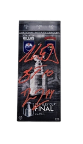 Florida Panthers Ekblad, Tarasenko, & Lomberg Autographed SC Champs Acrylic Ticket with JSA