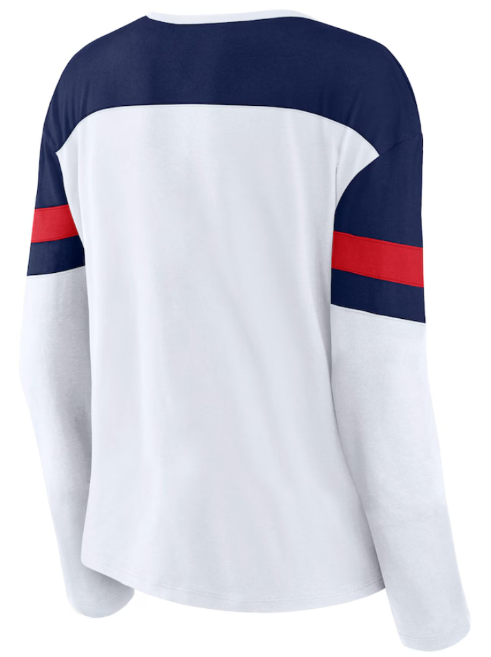 Florida Panthers Women's Frozen Long Sleeve Notch Neck T-Shirt - White/Navy