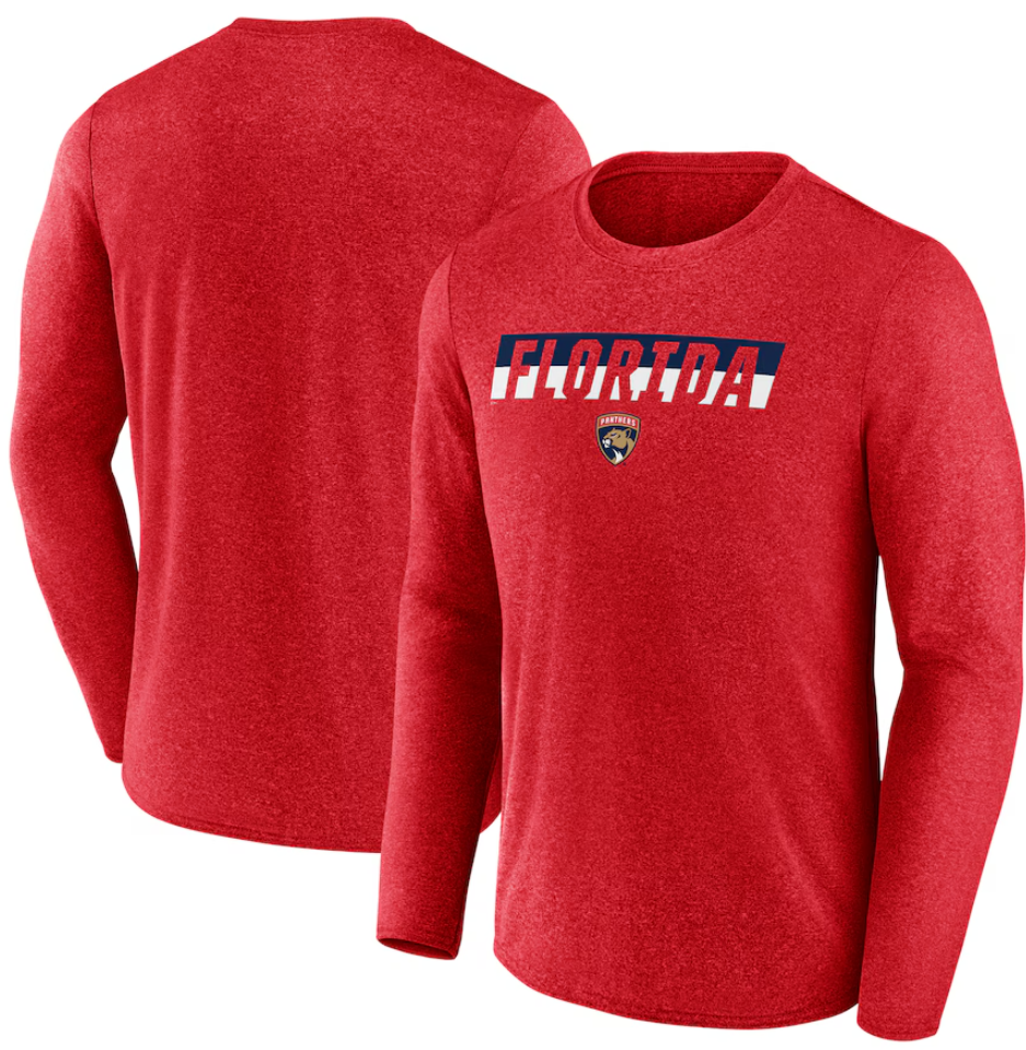 Florida Panthers Transition Heathered Long Sleeve T-Shirt - Red