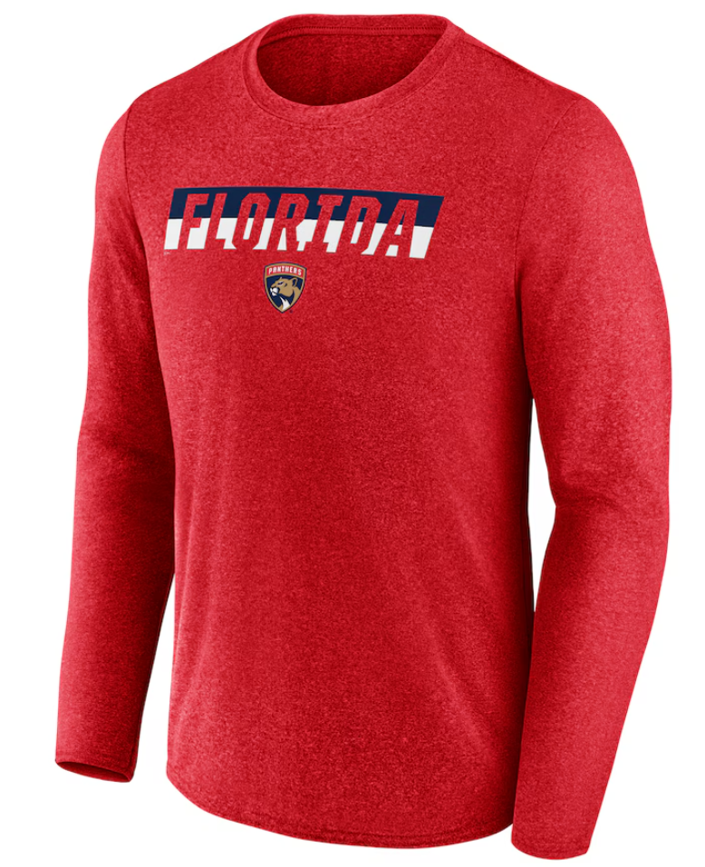 Florida Panthers Transition Heathered Long Sleeve T-Shirt - Red