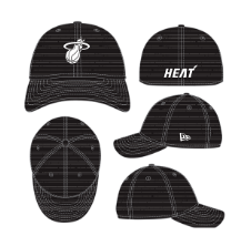 Miami Heat New Era 39THIRTY Digi-Tech Fitted Hat - Black - M/L