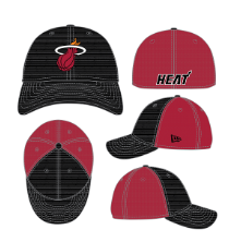 Miami Heat New Era Neo Digi-Tech 39THIRTY Stretch Fit Hat -Black/Red