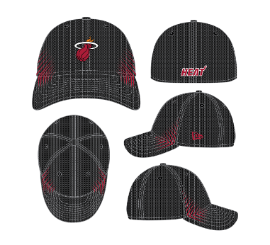 Miami Heat New Era 39THIRTY Active Stretch Fit Hat - Black