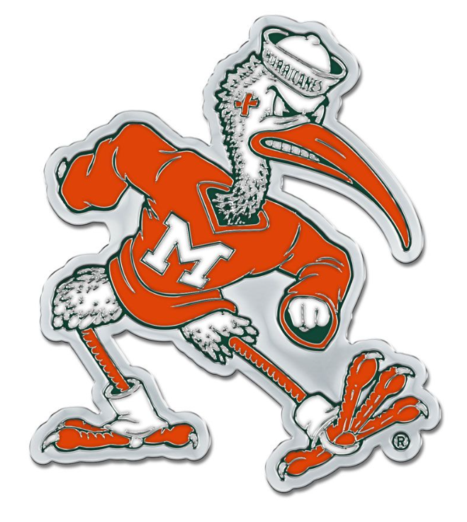 Miami Hurricanes Sebastian Colored Heavy Duty Auto Emblem