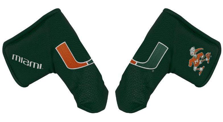 Miami Hurricanes Embroidered Blade Putter Golf Headcover - Green