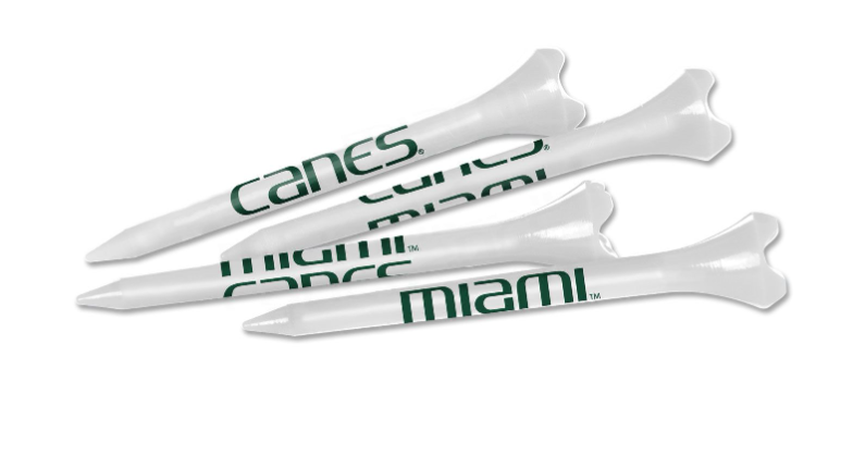 Miami Hurricanes Golf Tee Pack - White - 40 Tees