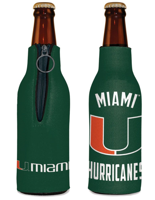 Miami Hurricanes 2-Sided Wordmark Bottle Koozie - Green