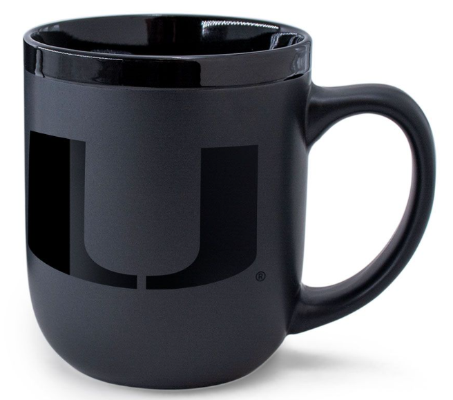 Miami Hurricanes Ceramic 2-Sided Tonal Mug - Black