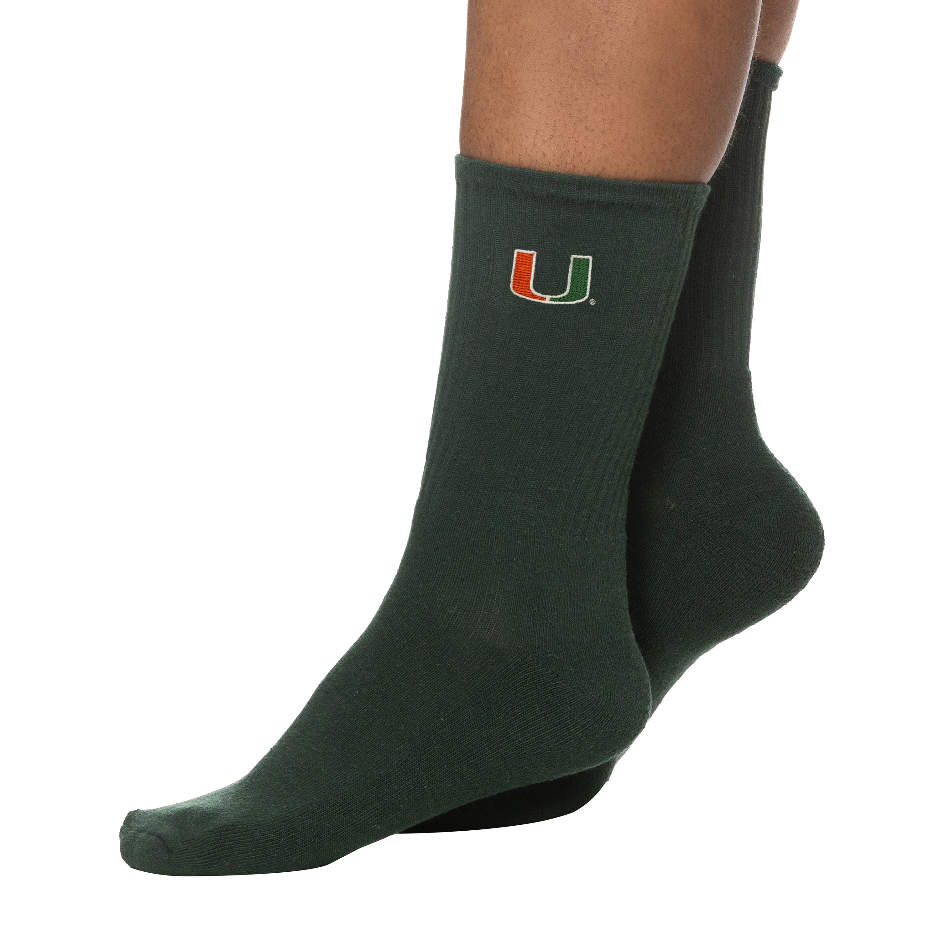 Miami Hurricanes ZooZatz U Crew Socks - Green