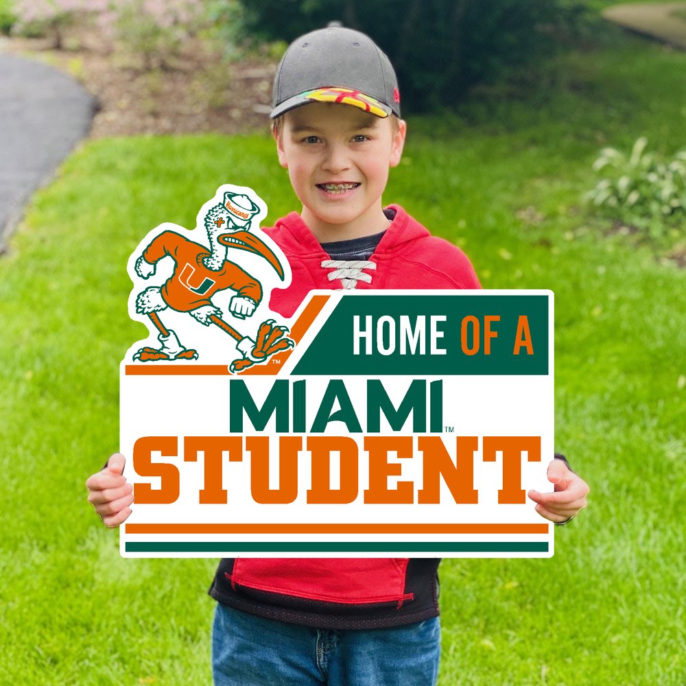 Miami Hurricanes Home of a Miami Student Lawn Sign