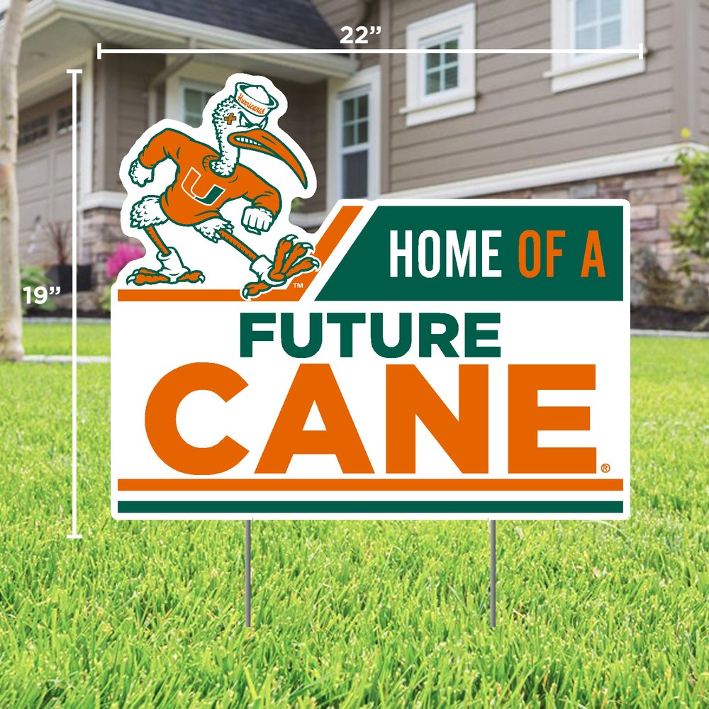 Miami Hurricanes Home of a Future Cane Sebastian Lawn Sign