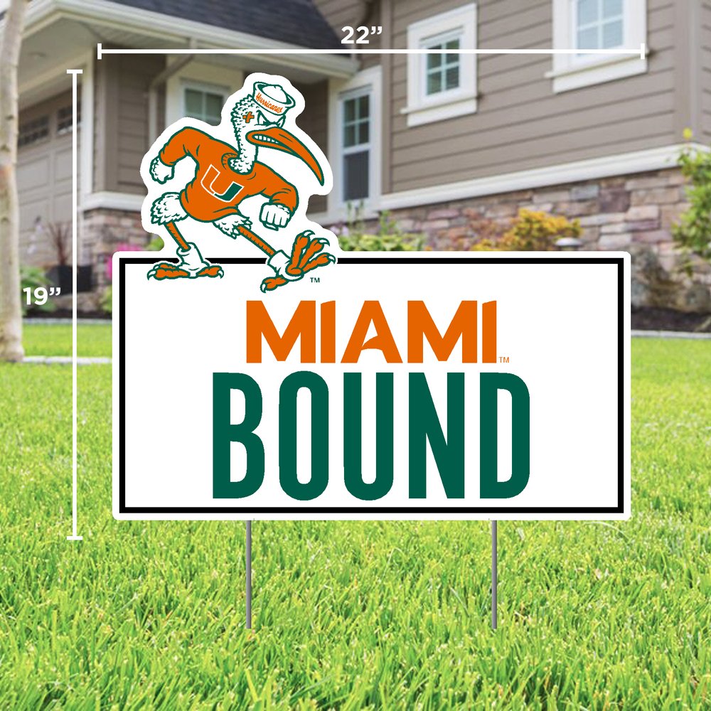 Miami Hurricanes Miami Bound Sebastian Lawn Sign