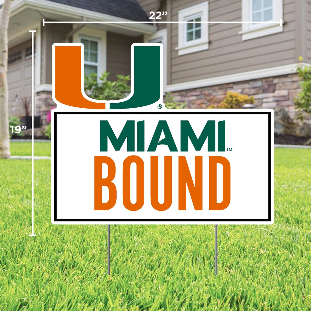 Miami Hurricanes Miami Bound U Lawn Sign