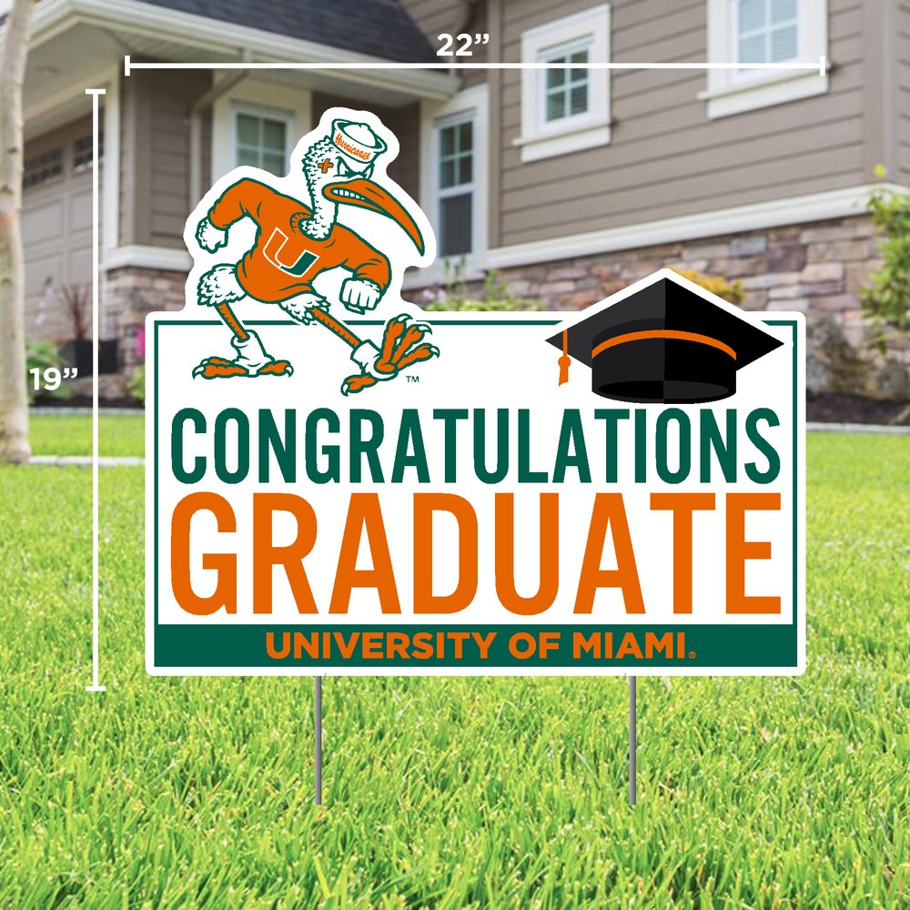 Miami Hurricanes Custom Congratulations U Lawn Sign